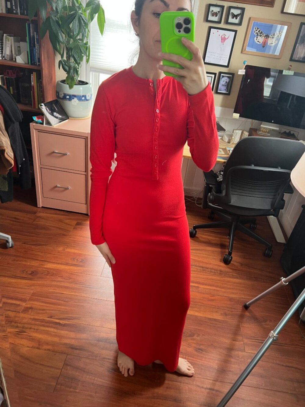 Daily Practice Long-Sleeve Ribbed Maxi Dress